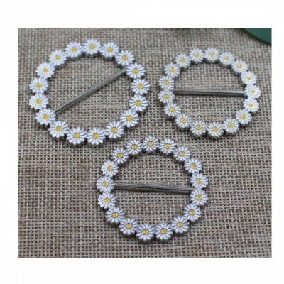 New Design Alloy Metal Daisy Flower O-ring Decorative Buckles For Bags